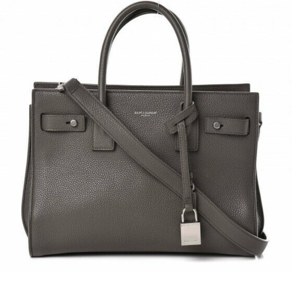 YSL Grained Calfskin Baby Sac De Jour Souple Earth